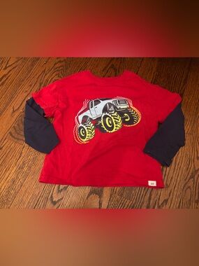 GAP Red Monster Truck Layered Long-Sleeve Tee - Red & Navy